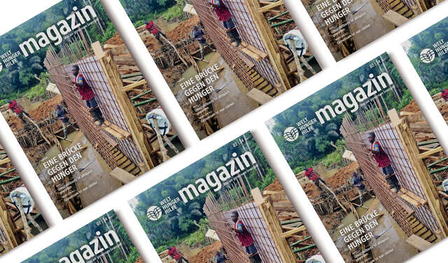 Cover-Collage des Magazins der Welthungerhilfe, Ausgabe 2/2024
