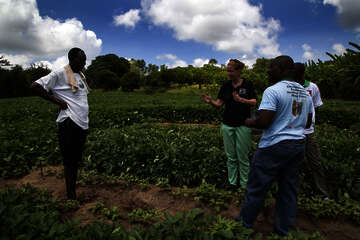 welthungerhilfe-regina-feindt-simbabwe-besuch-im-feld-2016-david-brazier-ZIM2016BRAZ041.jpg Regina Feindt, Welthungerhilfe Landesdirektorin in Simbabwe, bei einem Projektbesuch 2016.