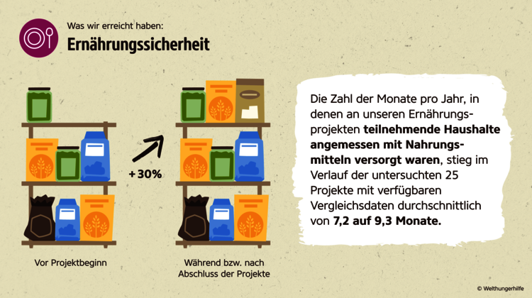 Wirkungsbericht der Welthungerhilfe: Grafik zur Ernährungssicherheit Wirkungsbericht der Welthungerhilfe: Grafik zur Ernährungssicherheit